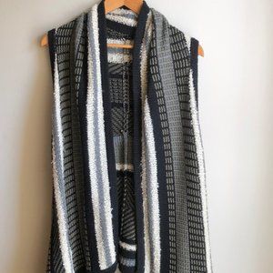 Black White & Gray sleeveless sweater cardigan
